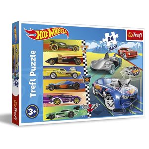 Trefl - Puzzle Cartoon Animation: Mattel - Hot Wheels - Fast Hot Wheels (24 Maxi PCS)