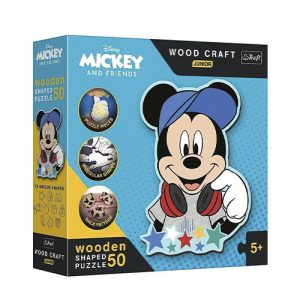 Trefl - Puzzle Cartoon Animation: Disney - Mickey Mouse & Friends - Wood Craft Junior - In Mickeys World (50 PCS)