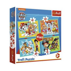 Trefl - Puzzle Cartoon Animation: Nickelodeon - Paw Patrol - Happy Paw Patrol Team 4In1 (71 PCS)