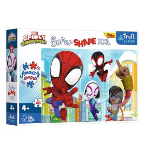 Trefl Puzzle - Super Heroes: Marvel - Super Shape - Smart Spiday (60 PCS)