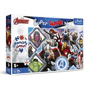 Trefl Puzzle - Super Heroes: Marvel - Super Shape - Your Favorite Avengers (104 XL PCS)