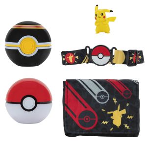 Jazwares - Clip N Go Bandolier Games: Nintendo - Pokemon - Pikachu (Poke Ball - Luxury Ball - Belt - Bag)