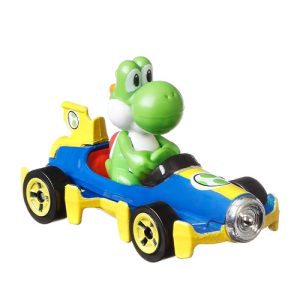 Mattel Hot Wheels Super Mario Die-Cast 1:64, Replica Vehicles, Yoshi Mach 8 (GLP39 Group GBG25-978T)