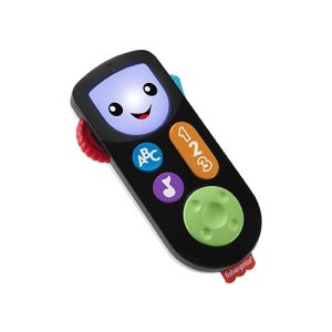 Mattel Fisher-Price Laugh & Learn Stream & Learn Remote - UK English Edition, Electronic Pretend Toy with Educational Content for Infants and Toddlers