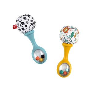 Mattel Fisher-Price Baby Rattle ‘n Rock Maracas Toys, Set Of 2 For Infants 3+ Months, High Contrast
