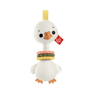 Mattel Fisher-Price Animal Themed Baby Toy Collection, Teether Rattle & Clacker For Newborns, Styles May Vary Clack & Quack Goose (HRB19)