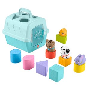 Mattel Fisher-Price Fp Pets Sort & Stow Pet Carrier Baby & Toddler Shape Sorting Toy, 8 Blocks