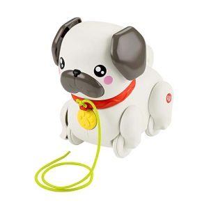 Mattel Fisher-Price Fp Pets Walk-The-Pup Pug Baby & Toddler Pull Toy With Motion & Sounds