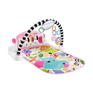 Mattel Fisher-Price Baby Activity Grow Kick & Play Piano Gym, Portable Musical Toy with Smart Stages Learning - Pink