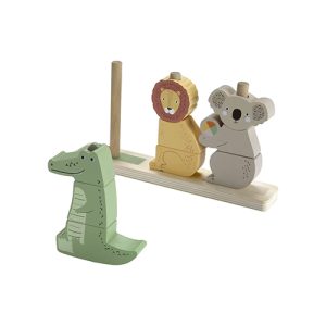 Mattel Fisher-Price Wooden Stack & Sort Animals Baby & Toddler Toy, 10 Wood Pieces