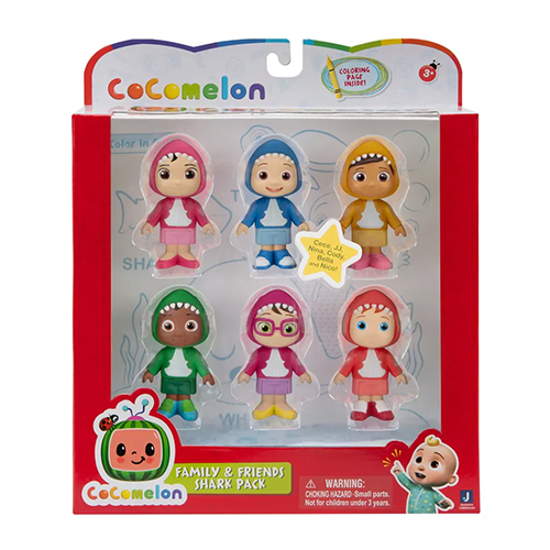 Cocomelon Family & Friends Shark 6Pk (Cece,Jj,Nina,Cody,Bella,Nilco) - Image 2