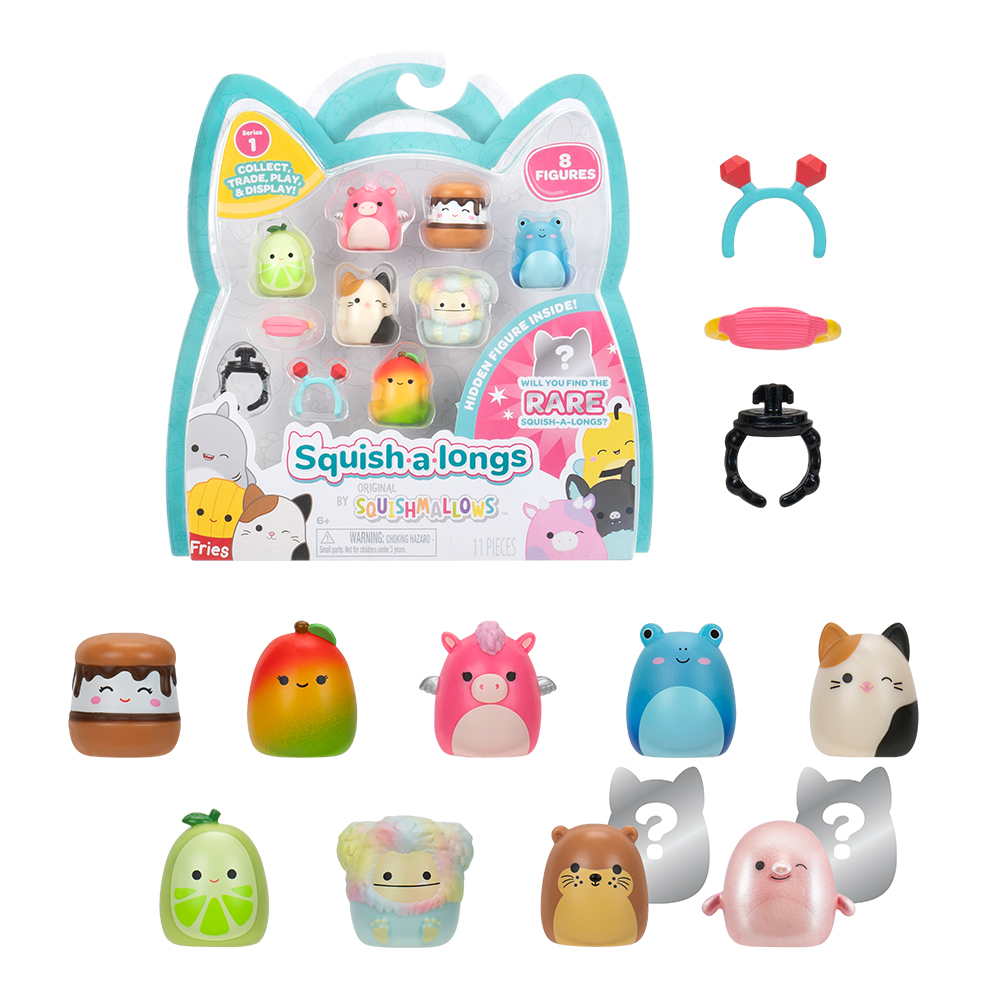 Jazwares Squishmallows - Squish-a-longs: 7 Figures + 1 mystery + 3 Accessories (1 Inch) (Asst)