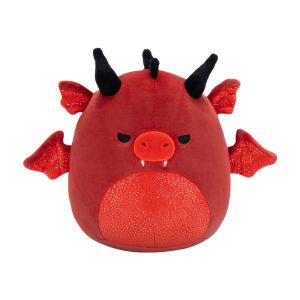 Jazwares Squishmallows - Core: Fantasy Squad - Red Dragon with Angry Eyes & Sparkle Belly - Salami (7.5 Inch)
