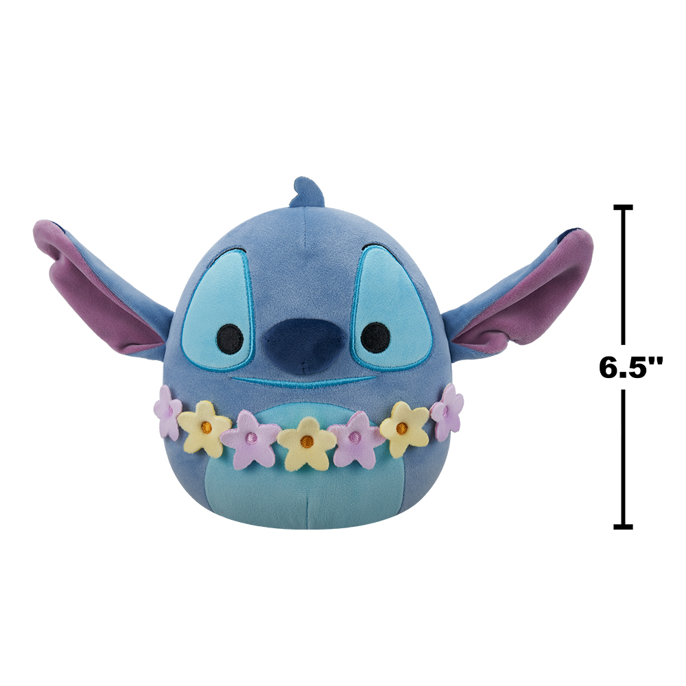 Jazwares Squishmallows - Core: Cartoon Animation: Disney - Lilo & Stitch - Stitch Wearing Lei (6.5 Inch) (SQDI01125) - Image 4