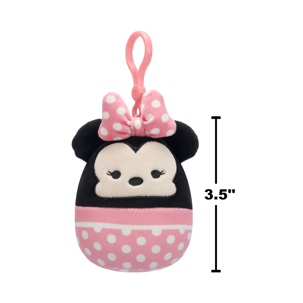 Jazwares Squishmallow - Clip-On - Cartoon Animation: Disney - Mickey Mouse & Friends - Minnie Mouse (3.5 Inch) (CDU12PCS) (SQDI01113) - Image 4