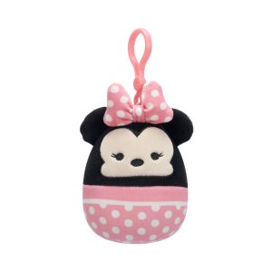 Jazwares Squishmallow - Clip-On - Cartoon Animation: Disney - Mickey Mouse & Friends - Minnie Mouse (3.5 Inch) (CDU12PCS) (SQDI01113)