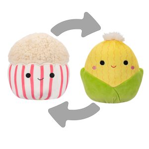 Jazwares Squishmallows - Flip-A-Mallows: Food Squad - Corn On The Cob Conrad Flip to Popcorn Arnel (5 Inch)