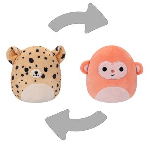 Jazwares Squishmallows - Flip-A-Mallows: Wildlife Squad - Brown Cheetah Lexie - Orange Monkey Elton (5 Inch)
