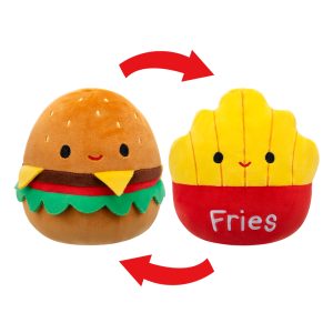 Jazwares Squishmallows - Flip-A-Mallows: Food Squad - Carl the Cheeseburger Flip to Floyd the French Fries (5 Inch)
