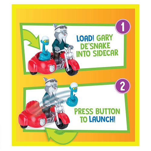Jazwares Cartoon Animation: Disney - Zootopia 2 - Pawbert Lynxley & Motorcycle with Gary De Snake 2-Vehicle Set ZOTP0032 - Image 3