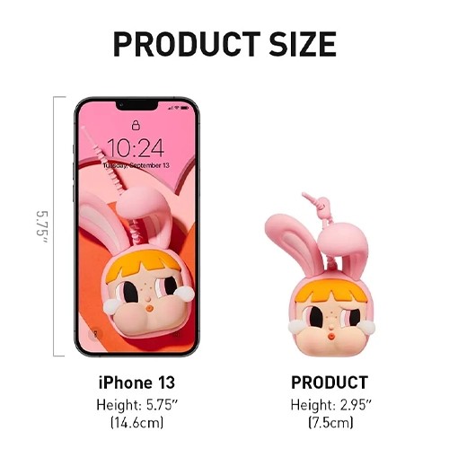 Pop Mart CRYBABY x Powerpuff Girls Series-Mirror Pendant - Blossom - Image 3