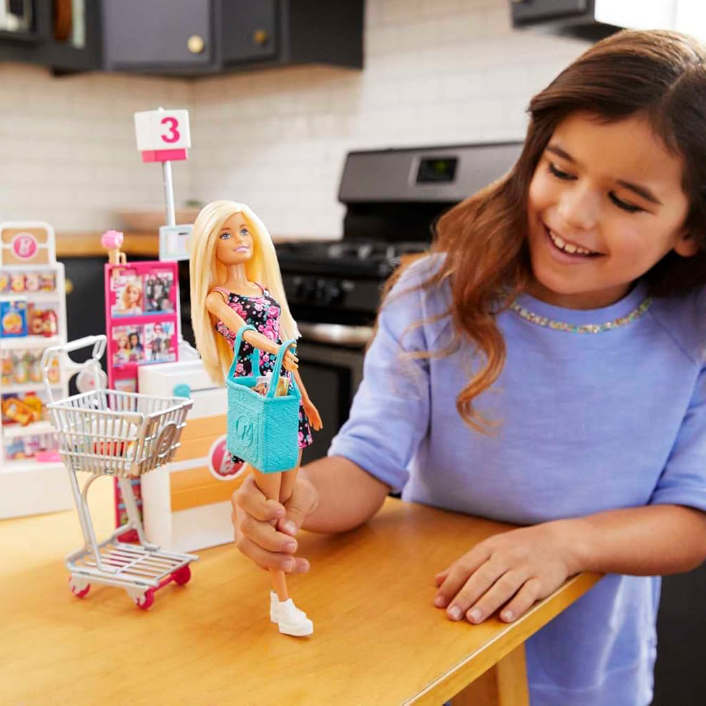 Mattel Barbie Doll And Supermarket Playset With 25 Grocery Store And Food-Themed Accessories - Image 6