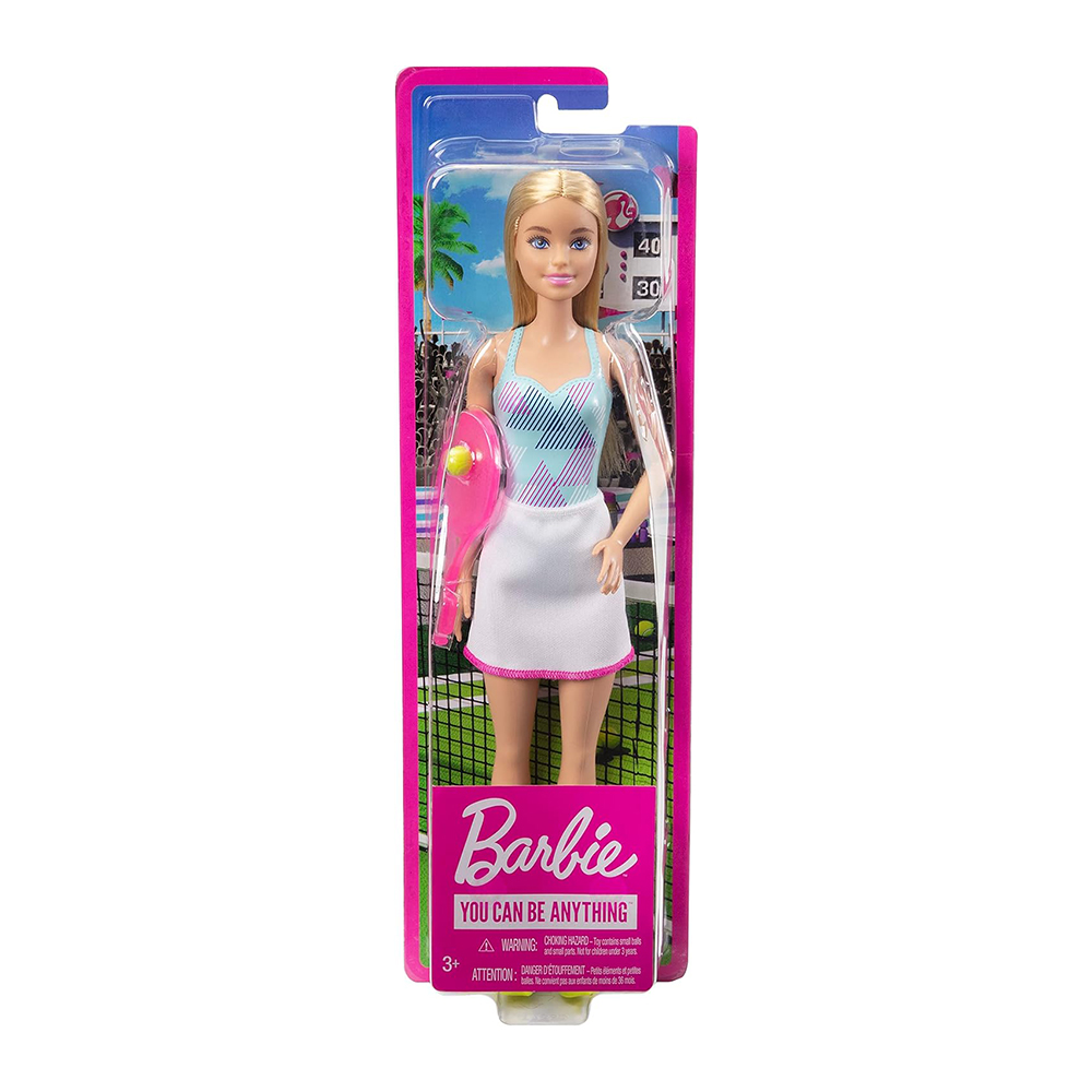 Mattel Barbie Career Doll Tennis Player Doll (12 inches) with Cute Tennis Outfit with Shirt & Skirt, Tennis Racket & Tennis Ball Accessories - Image 2