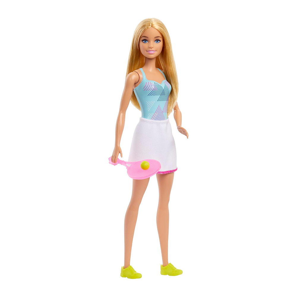 Mattel Barbie Career Doll Tennis Player Doll (12 inches) with Cute Tennis Outfit with Shirt & Skirt, Tennis Racket & Tennis Ball Accessories - Image 3
