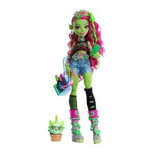 Mattel Monster High Venus Mcflytrap Fashion Doll With Pet Chewlian And Accessories