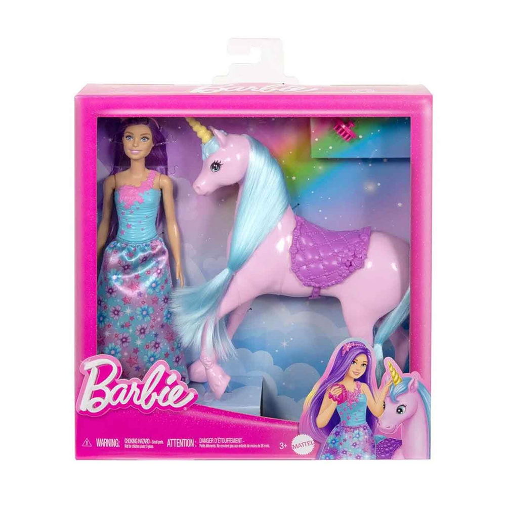 Mattel Barbie Doll & Unicorn Fantasy Playset, Magical Adventure - Image 2