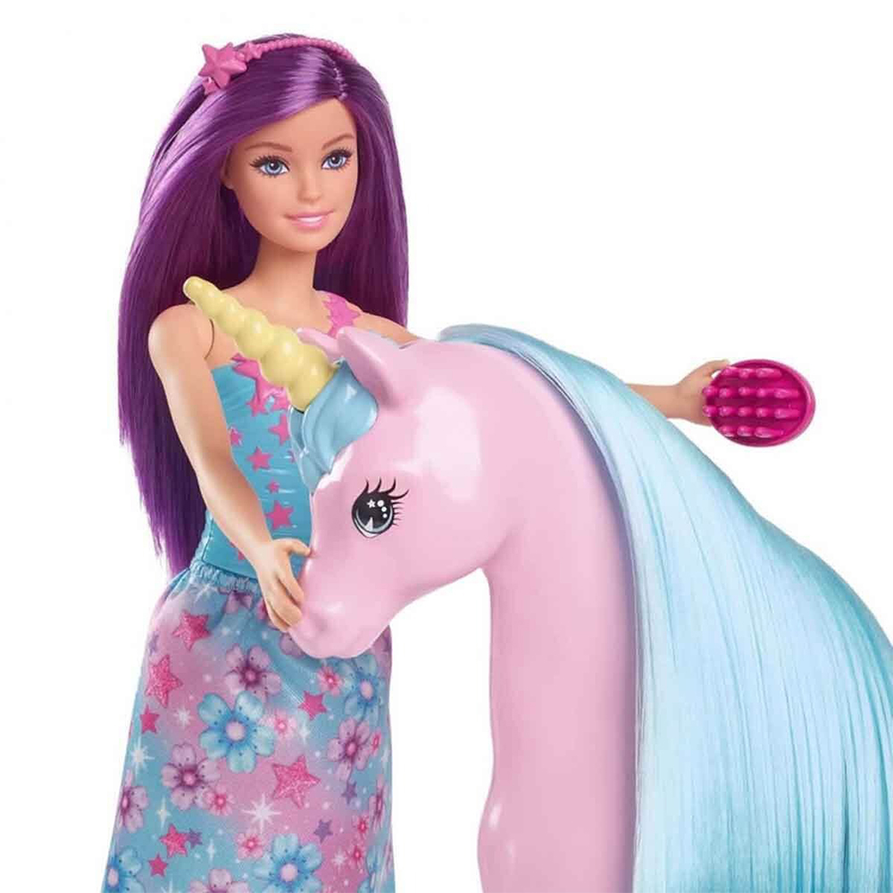 Mattel Barbie Doll & Unicorn Fantasy Playset, Magical Adventure - Image 3