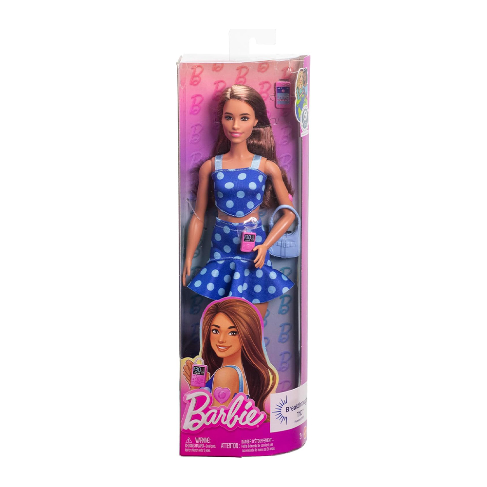 Mattel Barbie Fashionistas Doll With Type 1 Diabetes in Polka Dot Outfit |  Bingo