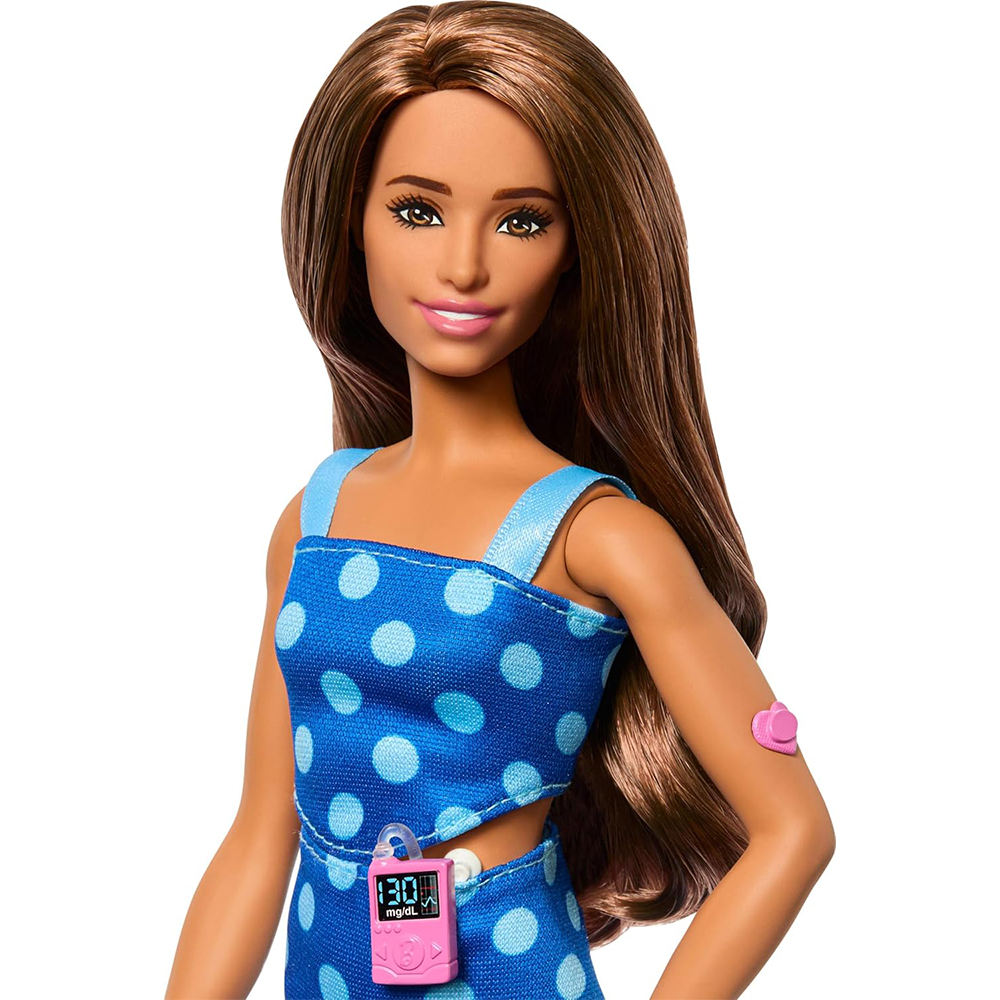 Mattel Barbie Fashionistas Doll With Type 1 Diabetes in Polka Dot Outfit - Image 4