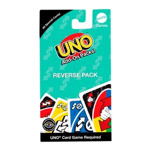 Mattel UNO Add-On-Packs Reverse Pack Card Game For Kids, Family & Game Nights, Travel, Camping & Parties