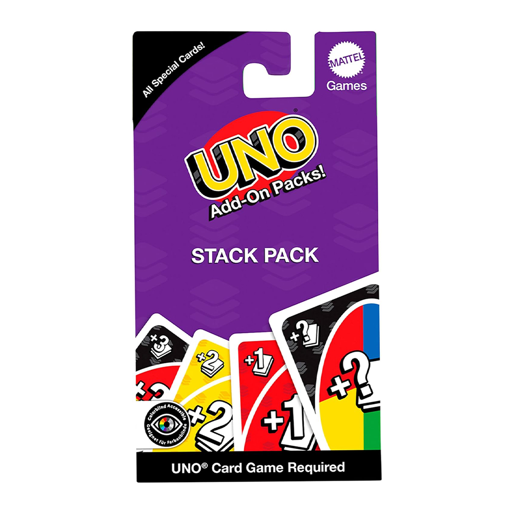 Mattel UNO Add-On-Packs Stack Pack Card Game For Kids, Family & Game Nights, Travel, Camping & Parties