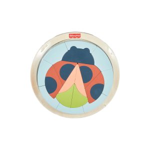 Mattel Fisher-Price Tiny Garden Wooden Lady Bug Jigsaw Puzzle For Kids Developmental Play, 18 Wood Pieces