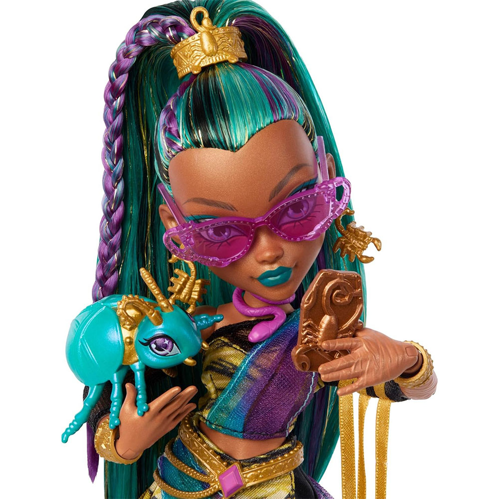 Mattel Monster High Nefera De Nile Doll With Pet Scarab Lavish And 7 Accessories Like Purse And Snacks - Image 3