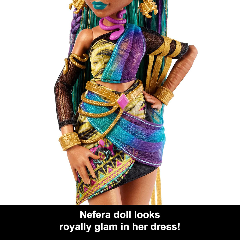 Mattel Monster High Nefera De Nile Doll With Pet Scarab Lavish And 7 Accessories Like Purse And Snacks - Image 4