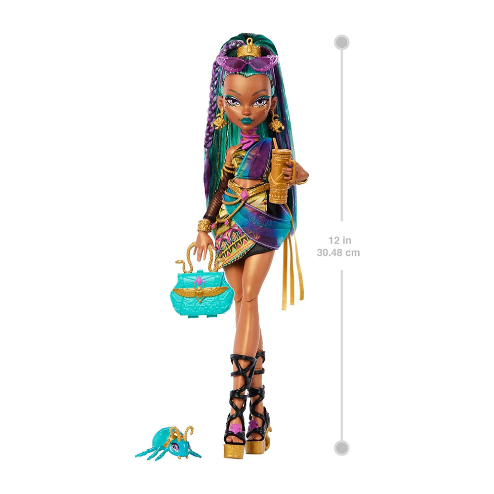 Mattel Monster High Nefera De Nile Doll With Pet Scarab Lavish And 7 Accessories Like Purse And Snacks - Image 6