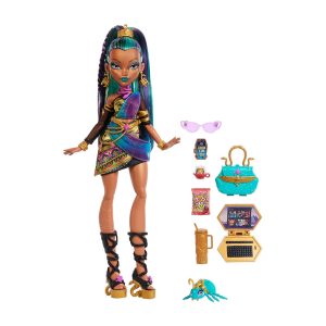 Mattel Monster High Nefera De Nile Doll With Pet Scarab Lavish And 7 Accessories Like Purse And Snacks