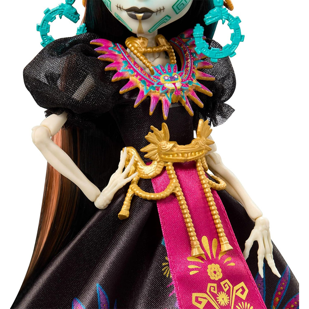 Mattel Monster High Skelita Calaveras Collectible Doll, Día De Muertos 2025, Aztec-Inspired Gown - Image 4