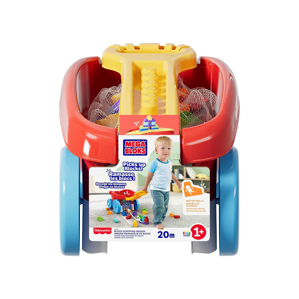Mattel MEGA BLOKS Fisher-Price First Builders Block Scooping Wagon With Storage (20 Pieces) For Toddlers - Image 2