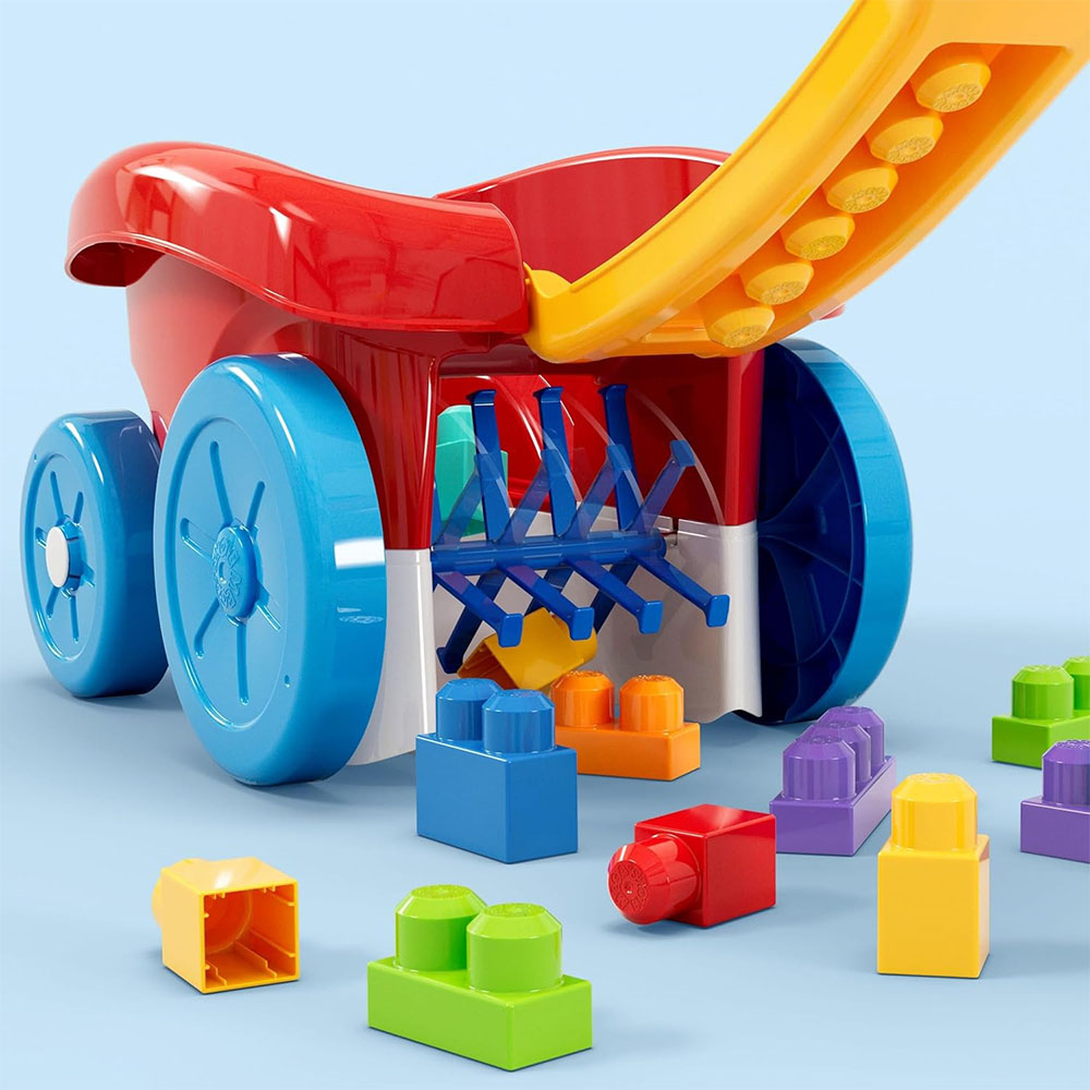 Mattel MEGA BLOKS Fisher-Price First Builders Block Scooping Wagon With Storage (20 Pieces) For Toddlers - Image 3