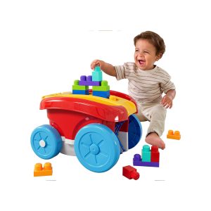 Mattel MEGA BLOKS Fisher-Price First Builders Block Scooping Wagon With Storage (20 Pieces) For Toddlers