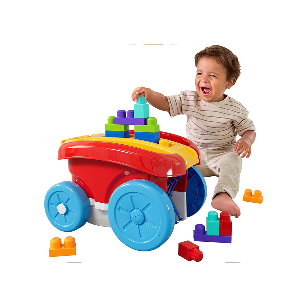 Mattel MEGA BLOKS Fisher-Price First Builders Block Scooping Wagon With Storage (20 Pieces) For Toddlers