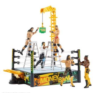 Mattel WWE Money in The Bank Cash-in Ring Playset With Accessories, 2 Play Modes, 40+ Sounds & Phrases JGR83 (JGR83-9993)
