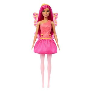 Mattel Barbie Dreamtopia Fairy Doll with Pink & Orange Butterfly-Inspired Bodice, Removable Pink Skirt & Bright Pink Hair