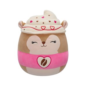 Jazwares Squishmallows - Core: Seasonal Squad - the Latte Squirrel with Pink Sleeve Reza (7.5 Inch)