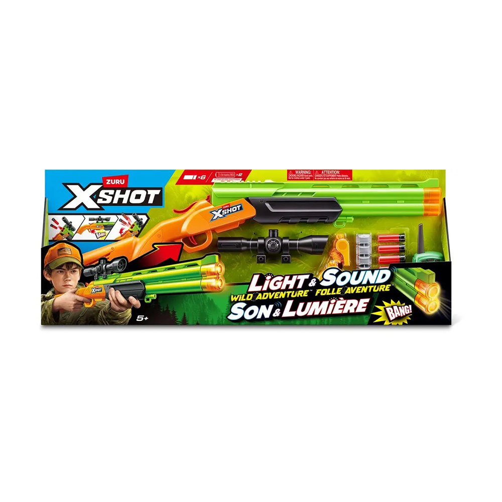 ZURU - X-Shot Light & Sound Wild Adventure Role Play Big Hunter Shotgun - Image 2