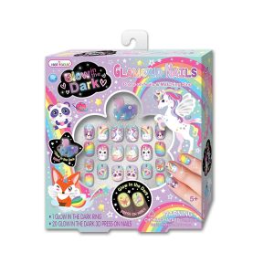 Hot Focus - Rainbow Glamour Nails Glow In The Dark Set